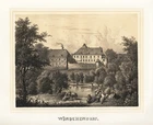 Rittergut Wünschendorf Pockau Erzgebirge Sachsen Lithograph Poenicke 1860