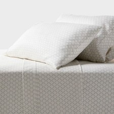 California King 400 Thread Count Performance Sheet Set Blue Latticed Hem -