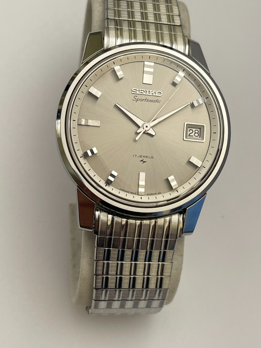 Vintage Seiko 7625-8060 Sportsmatic Diashock Stainless Steel