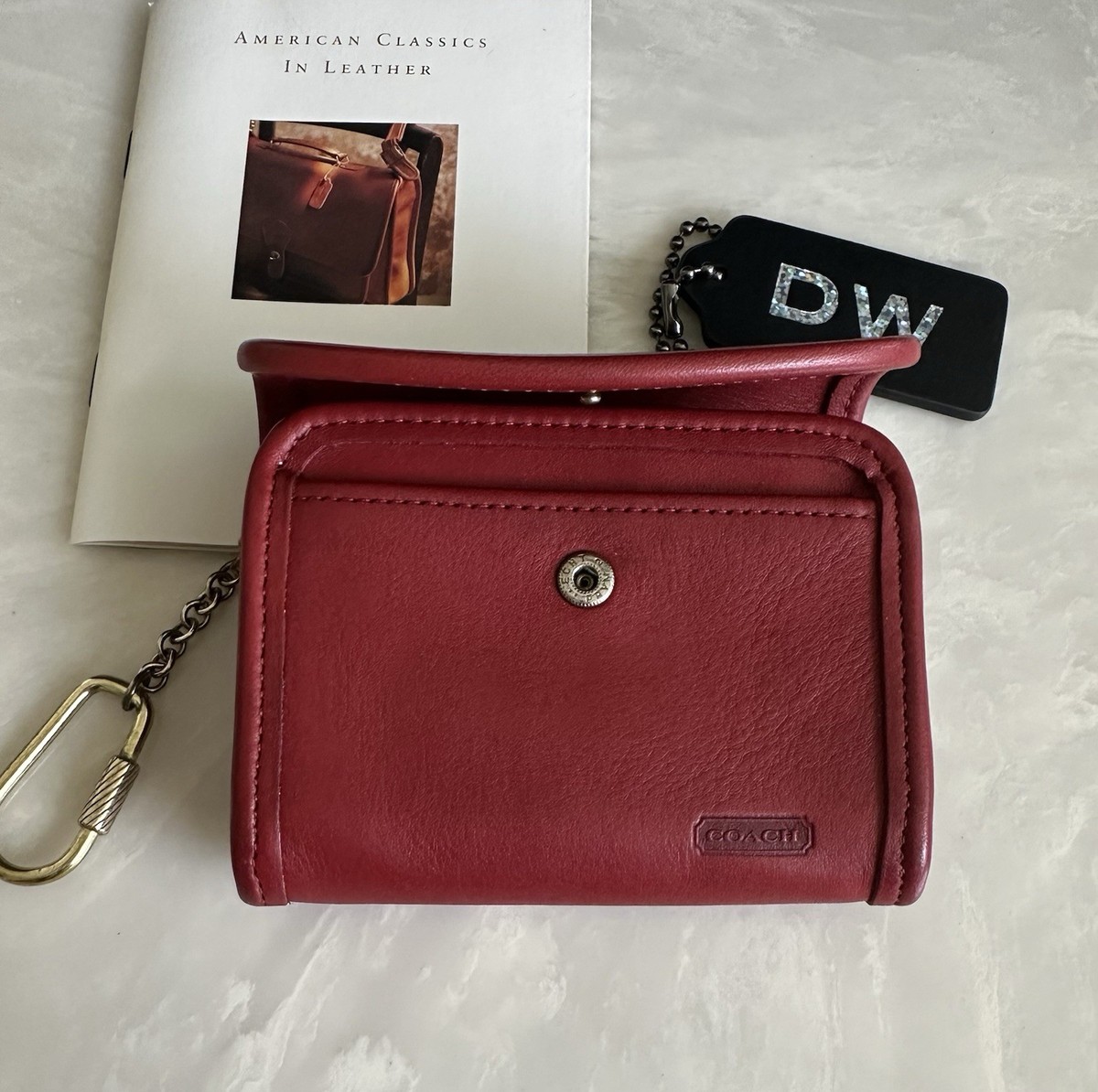 小物 OLD COACH 7219 MULTI FUNCTION PURS RED Vintage Coach 7219 Red Leather Multi Function Purse Mini Wallet
