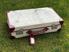 Vintage 1988 Dated Military Canvas & Leather British Navy Suitcase