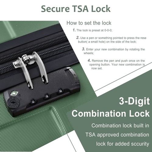 24 Inch Expandable Lightweight Checked Luggage Hardshell W/ TSA Lock & Wheels US - 第 19/44 張圖片