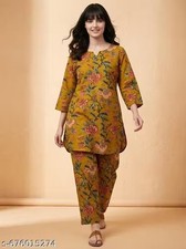 Indian Readymad Party Festive Wedding Cotton Kurta Kurti Pant Set for Women's Gi