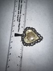 Antique Edelweis Pendant  Heart Shaped Frame  As Is — photo 2