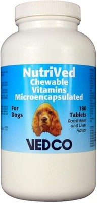 Vedco NutriVed Chewable Vitamins for Dogs, 180 Tablets, Roast Beef & Liver