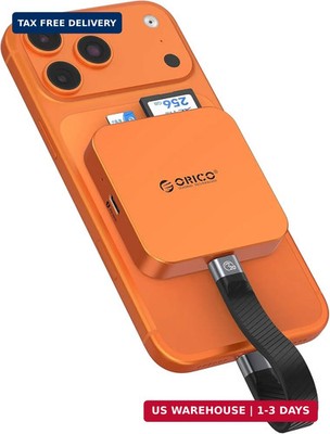 ORICO Ultra-Thin Magnetic SD Card Reader for iPhone 17/16/15 Series/iPad/MacBook