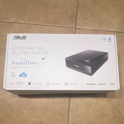 ASUS BW-16D1X-U 16x External Blu-ray Writer USB 3.0, M-DISC, PC Mac, Black