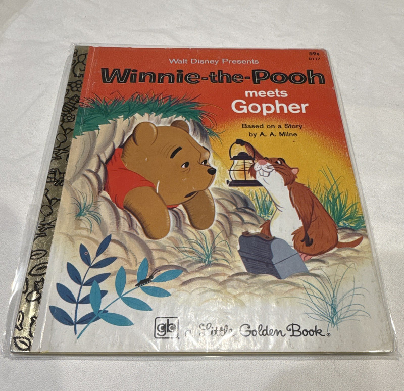 Little Golden Book Disney Winnie the Pooh Winnie-the-Pooh Meets Gopher