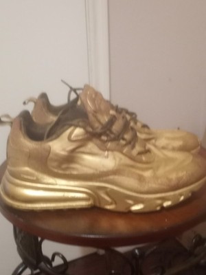 Nike Air Max 270 React CI3866-600 Gym Metallic Gold Spray Paint Mens Size 8.5
