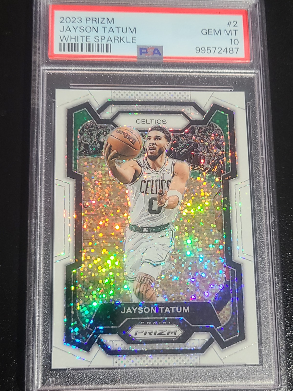 2023 Panini Prizm Jayson Tatum #2 WHITE SPARKLE PSA 10