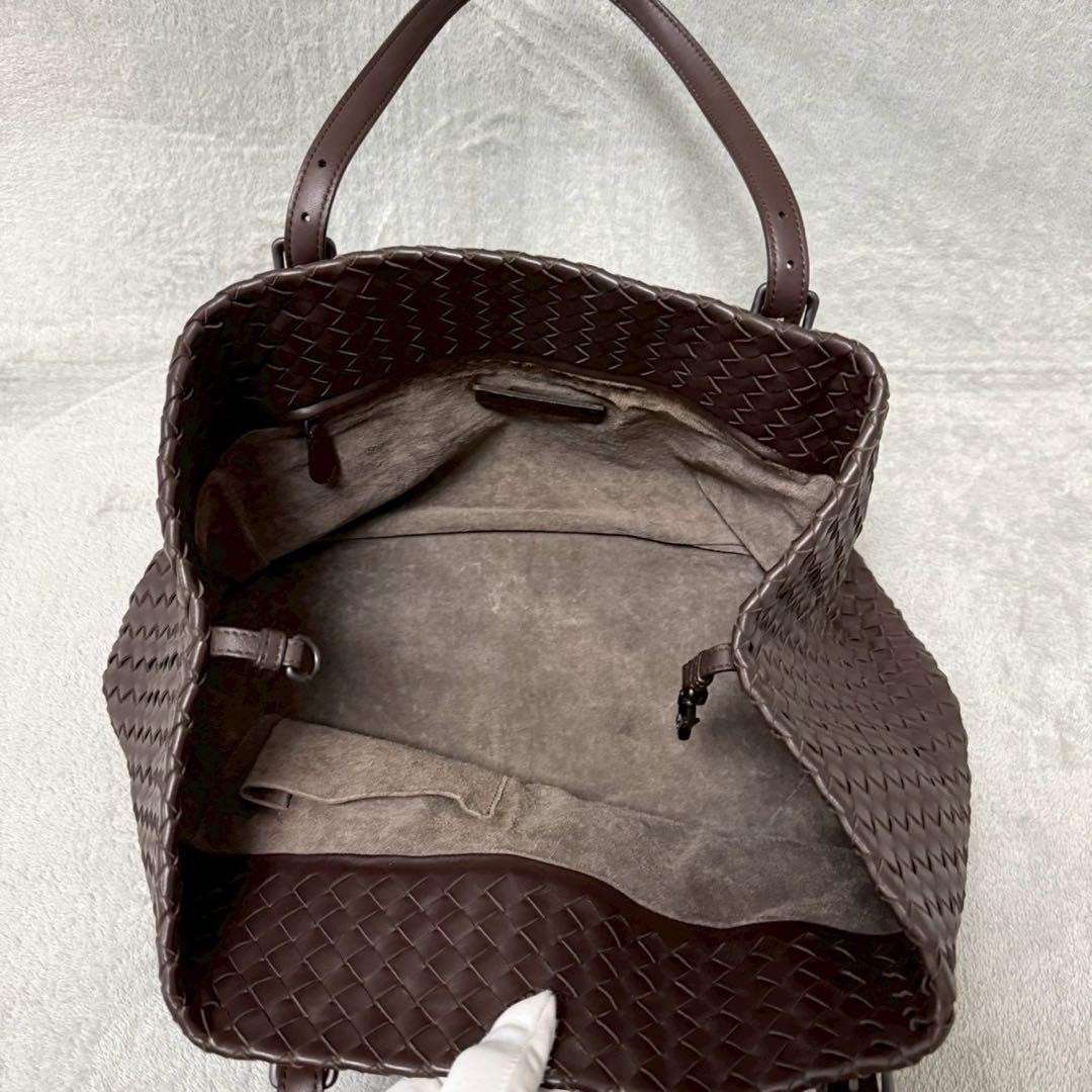 BOTTEGA VENETA Intrecciato Cesta Medium Tote Bag Dark Brown Woven Leather Used image 6
