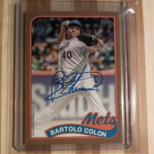 2024 Topps Bartolo Colon Gold Auto #1/50 Rare Bookend On Card Autograph NY Mets