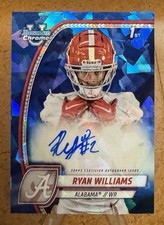 RYAN WILLIAMS AUTO 2024 BOWMAN CHROME BLUE SAPPHIRE REFRACTOR ALABAMA WR