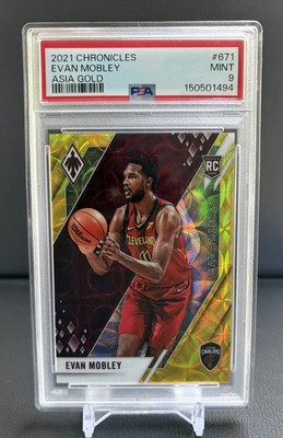 Evan Mobley Rookie 2021-22 Chronicles Asia Gold 4/18 Number Jersey Match