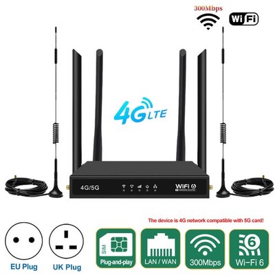 4G LTE CPE Wireless Router Unlocked WIFI6 With SIM Card Slot Outdoor Antenna DE