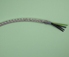 5 Metres - 4 core, shielded/screened cable, clear, 0.5mm for power and control