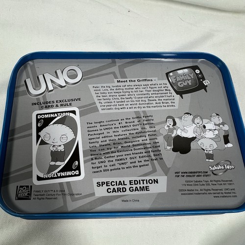 Family Guy UNO Special Edition Metal Tin Game No Instructions - Picture 3 of 4