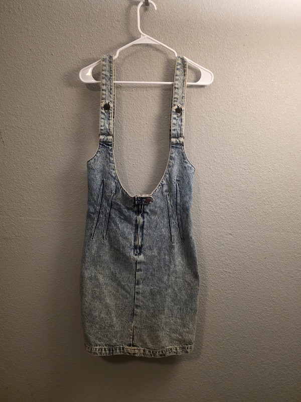 Vintage FT Jeans Acid Wash Light Wash Blue Denim Dress Size 9/10