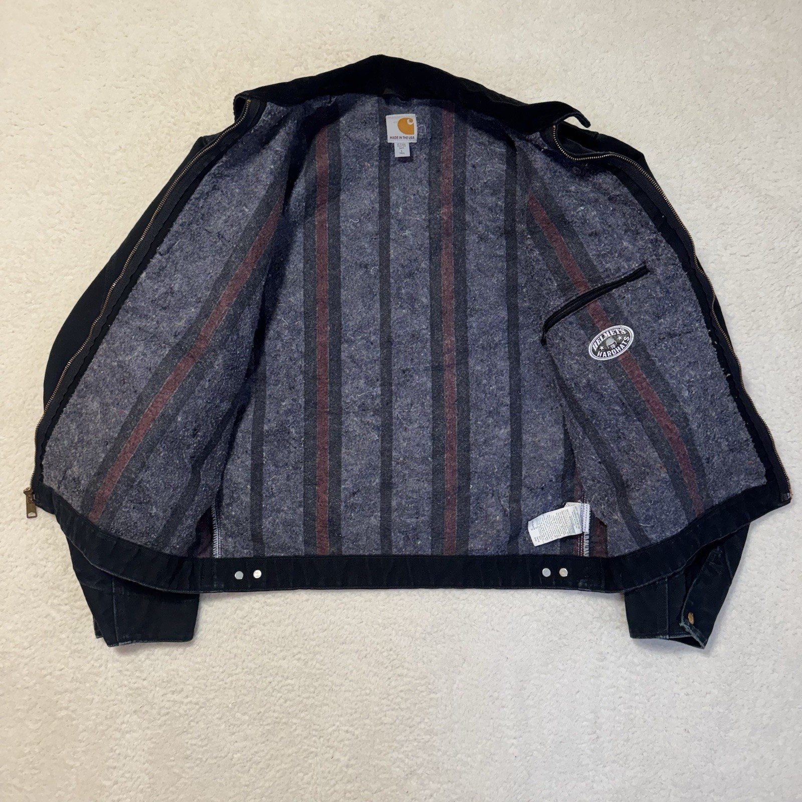 Y2k Carhartt J001-BLK Blanket Lined Detroit Size Large Tall thumbnail 3