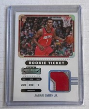 Jabari Smith Jr. 2022-23 Panini Contenders Rookie Ticket 3-Color Patch #d /10 RC
