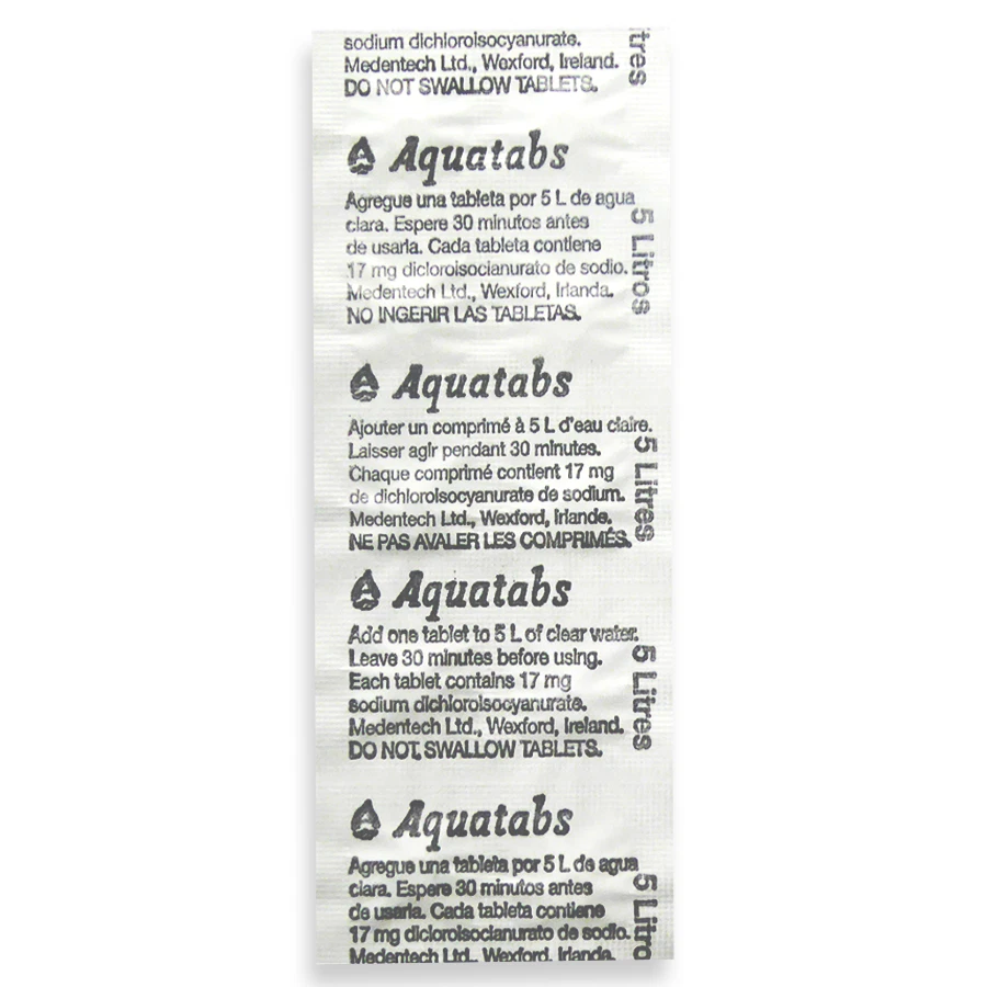 lot de 400 pastilles purification d'eau AQUATABS filtre 400 a 2000 litres