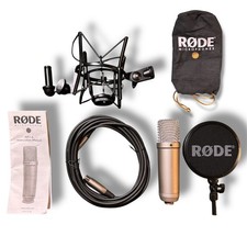 Rode NT1-A Large-Diaphragm P48 Condenser Microphone XLR Cable, Pop Filter 