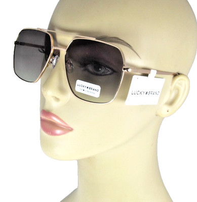 LUCKY BRAND Gold Metal Aviator Sunglasses TS Shell Earpieces LB13016H-1T-NS-G