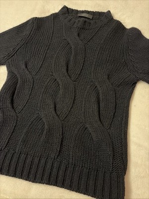 Wool Cable Knit Jumper MADE IN ITALY - Size Medium - Fisherman Arran Chunky
