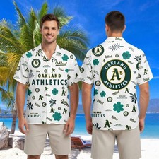 Green Gold Baseball Hawaiian Shirt Tropical Beach Aloha Summer Gift
