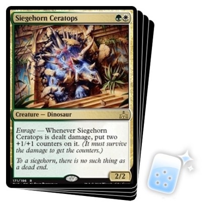 SIEGEHORN CERATOPS X4 Rivals Of Ixalan RIX Magic MTG MINT CARD