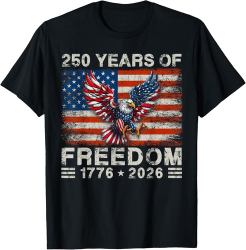 250th American Anniversary Independence 250 Years of Freedom T-Shirt - Zdjęcie 5 z 8