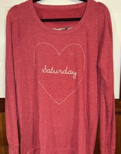 chaser women’s large red open back Saturday sweatshirt top