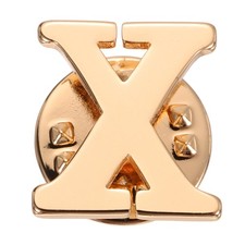 Letter Lapel Pins, Initial Alphabet Collar Pins, Gold Tone, Letter X