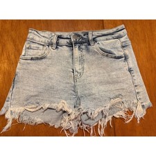 Risen Jeans Light Wash Distressed Cutoff Denim Shorts RD56081 Womens Small