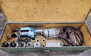 T-Drill T-50 Corded Copper Pipe Notcher Forming kit With 7 Bits GUC -Milwaukee