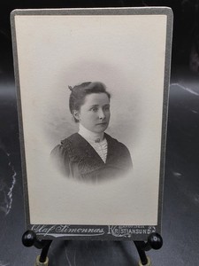 Olaf Simonnæs B&W Studio Portrait  Card Photo of Woman, Kristiansund