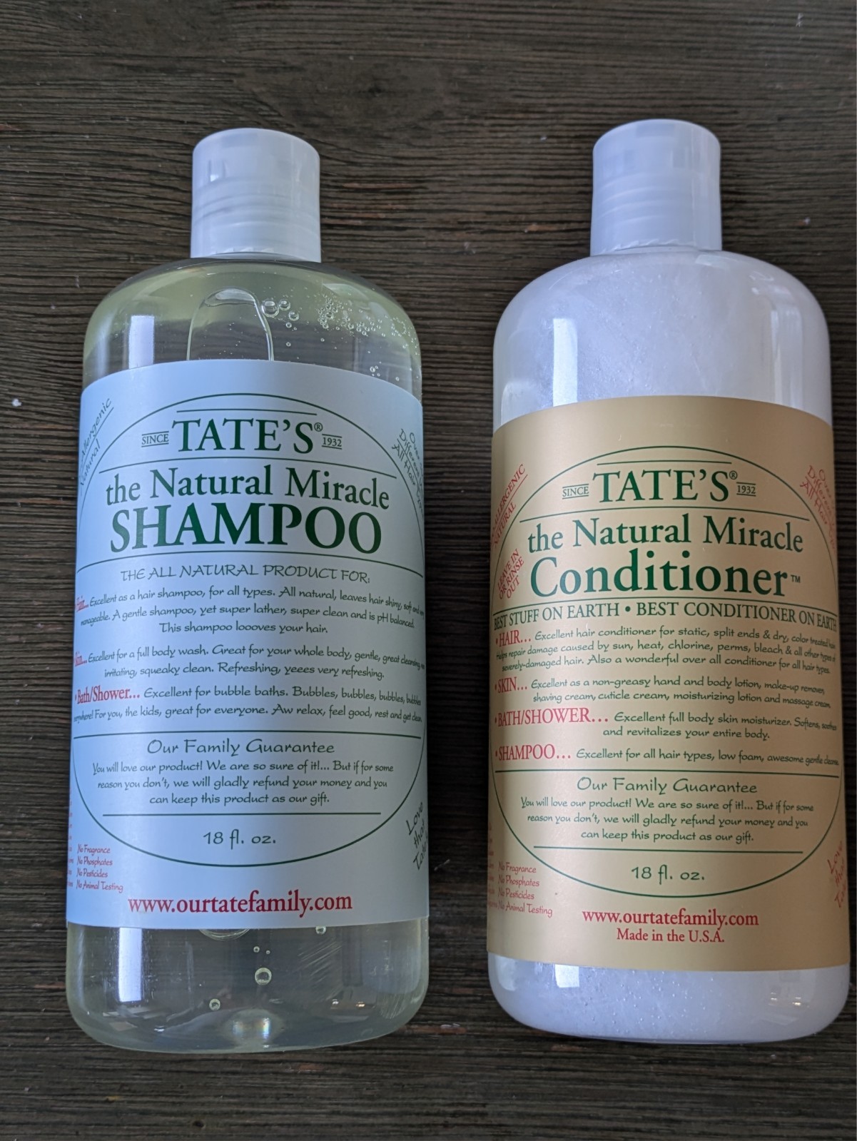 Tate's Natural Miracle Shampoo and Conditioner
