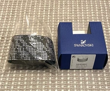 Swarovski Crystal Zebra Stripe Slake Bracelet Cuff Snap Closure With Box 5043497