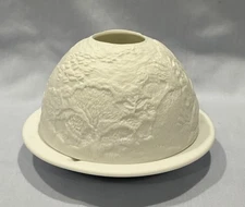 Bernardaud Limoges Porcelain Lithophane Under the Sea Coral Reef Tealite Candle