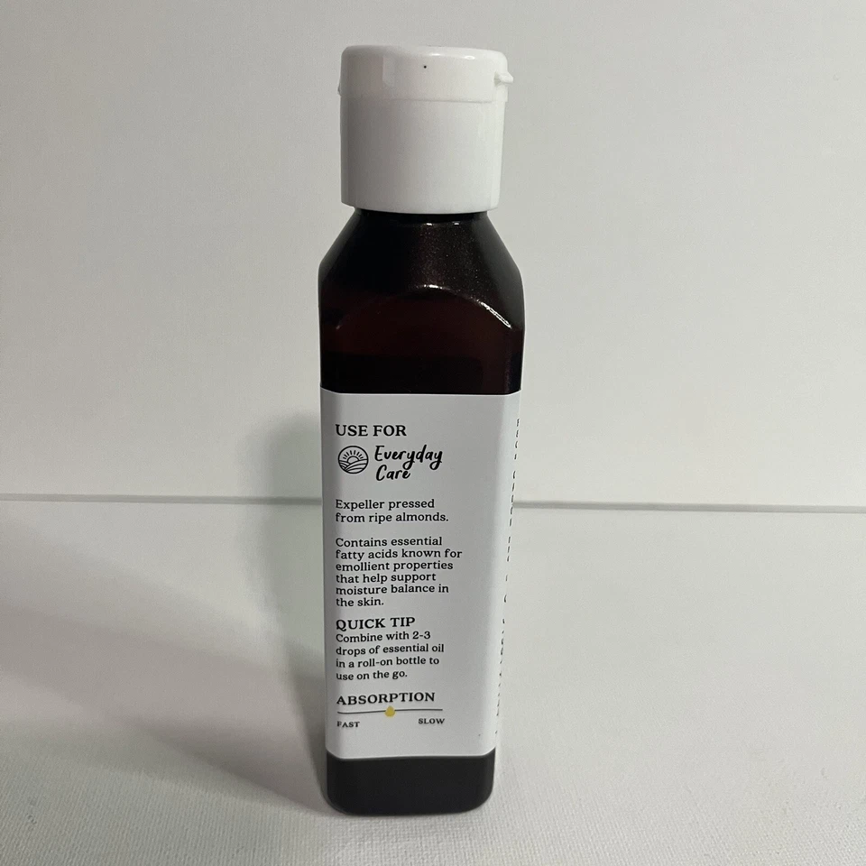 Aura Cacia Sweet Almond Skin Care Oil 4 Fl Ounces Oz 118 mL Every Day Care - Image 3 of 4