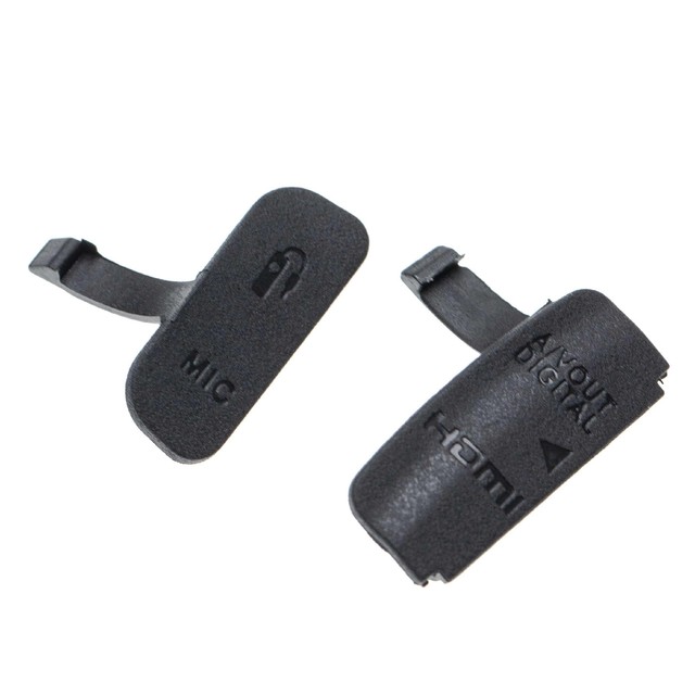 2x Cache-connecteurs pour Canon EOS 600D appareil photo - caoutchouc 2x Cache-connecteurs pour Canon EOS 600D appareil photo - caoutchouc