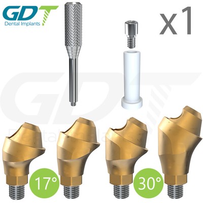 Angled Multi Unit + Plastic Sleeve Set 17°/30° Conical RP Dental Fixture