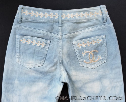 $ 1.850 CHANEL 11C bestickte leichte verblassende JEANS * FR 36/US 2/GROSS ~ MAKELLOS - Bild 6 von 12