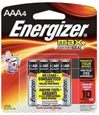 Energizer Max Alkaline AAA4 Battery, Long Lasting Power, (8 count Batteries).