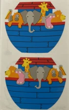 NOAH’S ARK Stickers(2pc) Mrs.Grossman's•2 Of Each Animal•Boat•Religious•Church