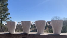 Set Of 4 IKEA Stackable Stoneware White Coffee/Tea Cups Sweden Stacking 21533