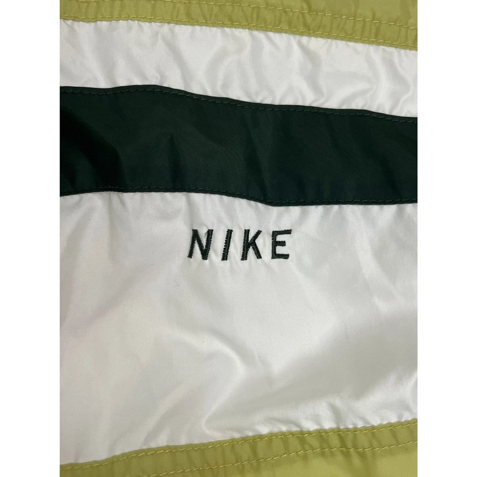 Chaqueta cortavientos Nike de colección años 90 a rayas verde tostado cremallera completa M Foto 4 de 4