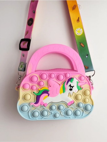 Herzförmige Silikon Prinzessin Handtasche für Mädchen, Einhorn Schultertasche - Bild 20 von 47