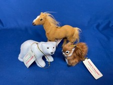 Plush Animal Christmas Ornaments Faux Fur Animal Lot Horse Squirrel Bear NWT