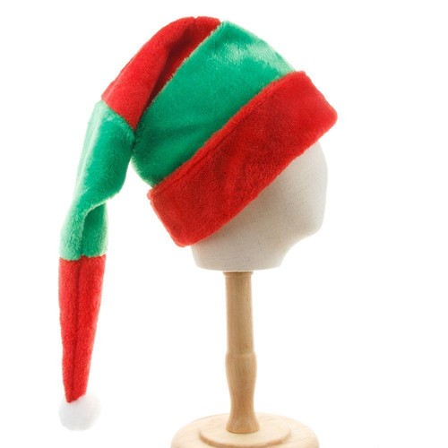 Claus Red Green Striped Korean Winter Caps Velvet Hats Women Christmas Hats